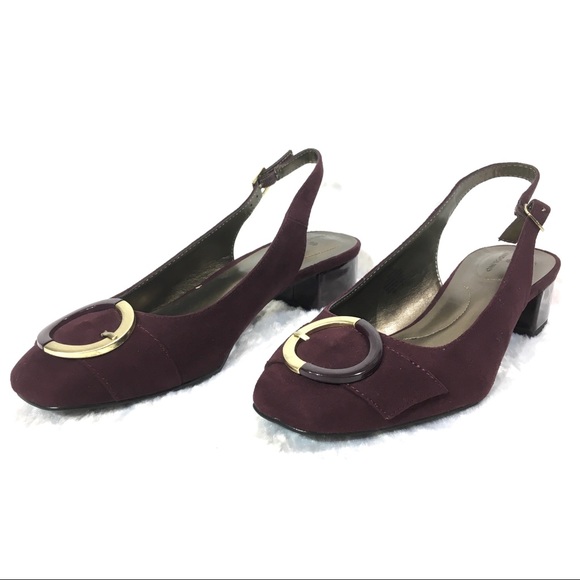 New! Bandolino Slingback Heels size 7 burgundy red - Picture 2 of 7